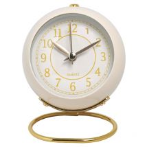 Feiyue - Réveil, Petite Horloge de Table Silencieuse Réveil Rétro Sans Tic-tac, Veilleuse, Silencieux