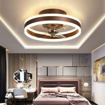 Dewdat - Reversible Ceiling Fan Silent Remote Control 6 Speeds Bedroom Ceiling Fan with Light Modern Living Room Φ40cm 24W Dimmable Led Ceiling