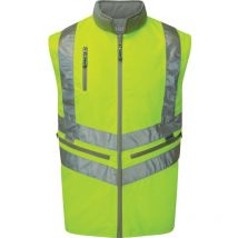 P422 Reversible Hi-Vis Body Warmer Yellow (m) - Pulsar