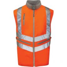 Pulsar - PR498 Reversible Hi-vis Body Warmer Orange (2XL)