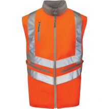 PR498 Reversible Hi-vis Body Warmer Orange (m) - Pulsar