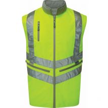 P422 Reversible Hi-vis Body Warmer Yellow (l) - Pulsar