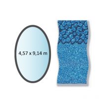 Swimline - Revestimiento de roca ovalada de 4,57x9,14 m para piscinas elevadas - li1530sbo
