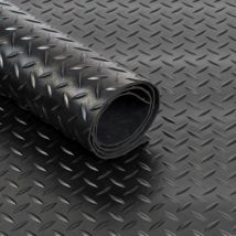 ETM - Revêtement Caoutchouc sur mesure, Tôle Larmée, Ép = 3 mm, 100 x 100 cm