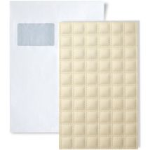1 ÉCHANTILLON S-14277 WallFace QUADRO CREME Leather Collection ÉCHANTILLON revêtement mural au format A5