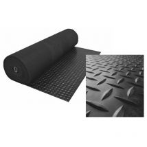 Comercial Candela - Sol pvc 100% Caoutchouc Sol Protection Design Strié Noir Epaisseur 1MM 140X600CM
