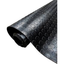 Comercial Candela - Sol pvc 100% Caoutchouc Sol Protection Design Boutons Noir Epaisseur 3MM 140X150CM