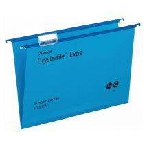 Rexel - Crystalfile Extra Foolscap Suspension File Polypropylene 15mm v Base Blue - Blue