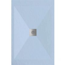 Extra flache Duschwanne dexa in Schieferoptik Grau 80x90 cm