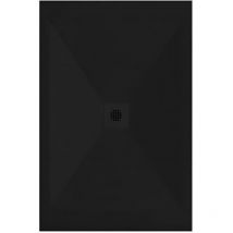 Stano. - Mineralguss-duschwanne Extra Flach Dexa Schieferoptik Schwarz 90x100 Cm Auslaufschutz In Farbe