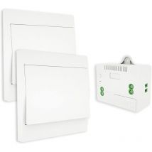 RF433 Interrupteur sans Fil, sans Pile, télécommande Murale Va et vient, Interrupteur Mural Auto alimenté, sans câblage, émetteur pour Panneau Mural