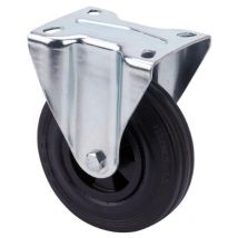 Rueda fija 123.1-080-2 poliamix-goma negra eje liso - Ruedas Alex