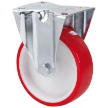 Ruedas Alex - rueda fija 140.1-100-2 nylon blanco-poliur.rojo eje liso