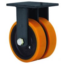 Alex - rueda fija 17hlg200-hub hierro-poliur.naranja(doble) eje bolas