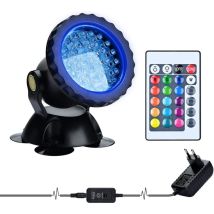 Memkey - RGB-Aquariumprojektor, Unterwasser-Tauchfischbeleuchtung, IP68 wasserdichte LED-Lampe, einstellbarer Winkel, Licht mit Fernbedienung für