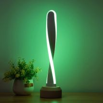 Tonchean - RGB-Farbwechsel-Nachtlampe, moderne, kreative dimmbare LED-Nachttischlampe, bunte USB-Schlafzimmer-Schreibtischlampe aus Metall, dimmbare