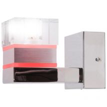 Applique murale pour cage d'escalier, spot mural pour couloir, changeur de couleur rvb, métal chromé, led blanc chaud, LxHxP 16x17x10cm