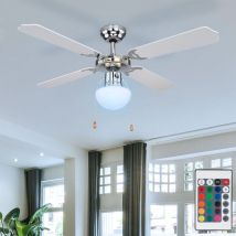 Etc-shop - Deckenventilator mit Licht Ventilator mit Beleuchtung Deckenlampe, rgb led Farbwechsel Fernbedienung, Vor Rücklauf Flügel wendbar, für