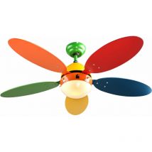 Etc-shop - Led Deckenventilator Mit Rgb-farbwechsler Zugschalter Fernbedienung Kinderzimmer 106,6 Cm 3 Stufen
