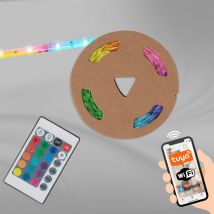 Rgb led Flexband 5 mètres Brilo ner leuchten bendo s, 0,1 w, IP20, blanc, plastique, dimmable, commande WiFi, 500 x 1 x 0,3 cm