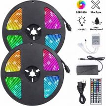 Shmshng - rgb led Lichtstreifen, 10M led Streifen mit 180 LEDs, Selbstklebender ferngesteuerter Streifen IP65 Wasserdicht für Partyrückwand (10m led