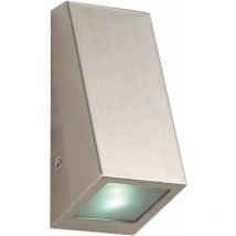 Wandleuchte Außenwandleuchte led Edelstahl silber Glas rgb Fernbedienung h 14,5 cm