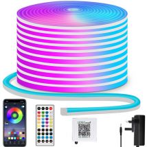 Rgb Neon Led-streifen, 5 m, 300 Led, Dekorative Beleuchtung Für Innen- Und Außenbereich, Steuerbar Via App Und Fernbedienung, Wasserdicht Ip65