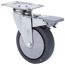 Ruedas Alex - rueda giratora placa freno 10afd100cp-pgcsb poliur.gris conduct.eje bolas