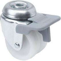 Alex - rueda giratora agujero m10 freno 20ifnr50-i plastico blanco(doble) eje liso