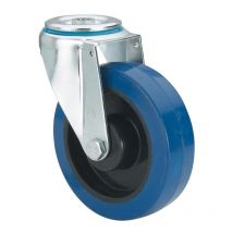 rueda giratora agujero m12 20zv125-pgmr poliamix-goma azul eje rodillos