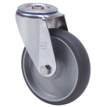 Ruedas Alex - rueda giratora agujero m12 inox.20zvi100-pgzn poliamix-goma gris inyect.liso