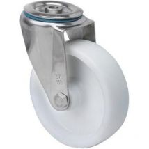 Rueda giratora agujero m12 inox.20zvi100-ut poliamix blanco eje liso