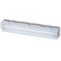 Pro.tec - Réglette étanche fluo 2x18W polycarbonate 660x117x84mm avec tubes 4000K et ballast elec A2 230V IK06 IP65