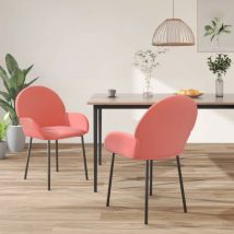 Chaises à manger lot de 2 Rose Velours vidaXL - Pink
