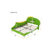 Rhafayre - aiducho Lit pour Enfant 140200 cm, Forme de Dinosaure de Dessin animé, lit Plat, matériau pu, Vert