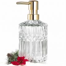 Clear Glass Soap Dispenser with abs Plastic Pump, Lotion Dispensers for Kitchen, Bathroom (Crystal) - Rhafayre