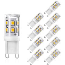 G9 LED Bulbs, 2W Equivalent to 20W 25W G9 Halogen G9 LED Bulbs, Warm White 3000K, CRI 80, 200lm, 360 Degree Angle, AC 220-240V, Non-Dimmable, 10 Pack