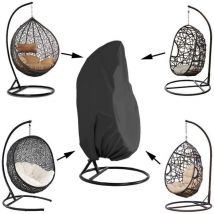 Schutzhülle Für Hängesessel, Wasserdichte Schutzhülle Für Garten-hängesessel Aus Rattan, Wasser- Und Staubabweisend, 190 X 115 Cm, Schwarz