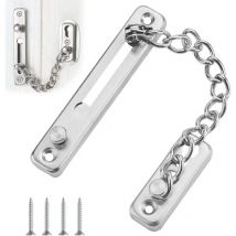 Ersandy - Security door chain, anti-theft door lock, stainless steel door chain lock, sliding door lock with 4 screws for wooden window doors
