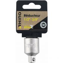 Rhino - Set di prese - Riduttore/adattatore per presa - Quadrato da 1/2 a 3/8 maschio - Realizzato in acciaio (cromo vanadium) - Compatibile con