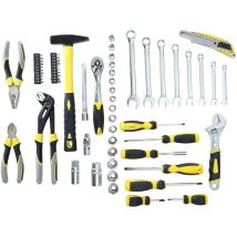 Rhino - ensemble d'outils - mallette à outils 62 pièces - coffret d'outils : clés, pinces, tournevis, cutter, clé à cliquet, dou