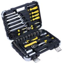 Rhino - ensemble d'outils - mallette à outils 75 pièces - coffret d'outils clés, pinces, tournevis, cutter, clé à cliquet, douil