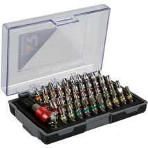 Rhino - set d'embouts pour tournevis - coffret d'embouts de vissage courts 42 pièces avec porte-embout - acier S2 - bagues de co