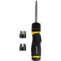 Rhino - tournevis à poignée revolver, tournevis porte-embouts à cliquet orientable, tournevis revolver à cliquet + 12 embouts de
