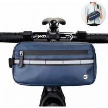 Rhinowalk, Lot de 1 sacoche de guidon de vélo multifonctionnelle, imperméable, sacoche de cadre, adaptée aux vélos de montagne, cyclotourisme (bleu)