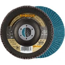 Rhodius - lsz F2, 10 Stück, 125 mm, Korn 60, Fächerschleifscheibe