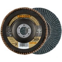 Rhodius Abrasives - rhodius lgz f, 10 Stück, 125 mm, Korn 60, Fächerschleifscheibe