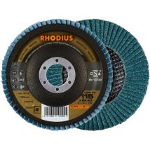 Rhodius Abrasives - rhodius lgz F3, 10 Stück, 115 mm, Korn 40, Fächerschleifscheibe