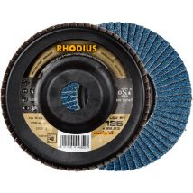 Rhodius Abrasives - rhodius lsz P1, 10 Stück, 115 mm, Korn 120, Fächerschleifscheibe