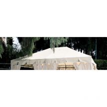 Telo Top Copertura di Ricambio per Gazebo Armonia YF-3246R 3x4 Mt in Poliestere Bianco Impermeabile con Airvent Arredo Giardino